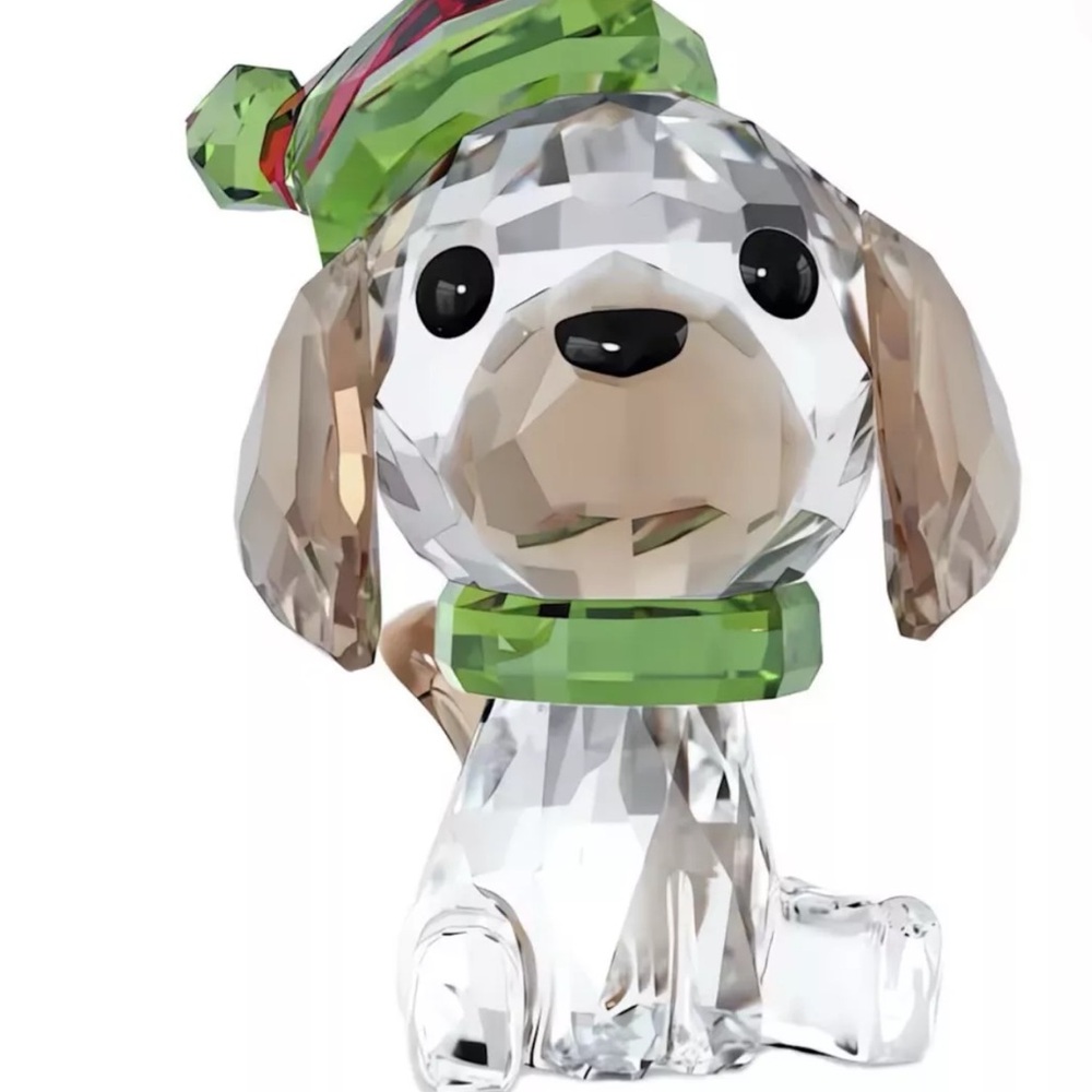 NIB Swarovski Holiday Cheers Playful Beagle Puppy Dog Crystal Figurine #5625856